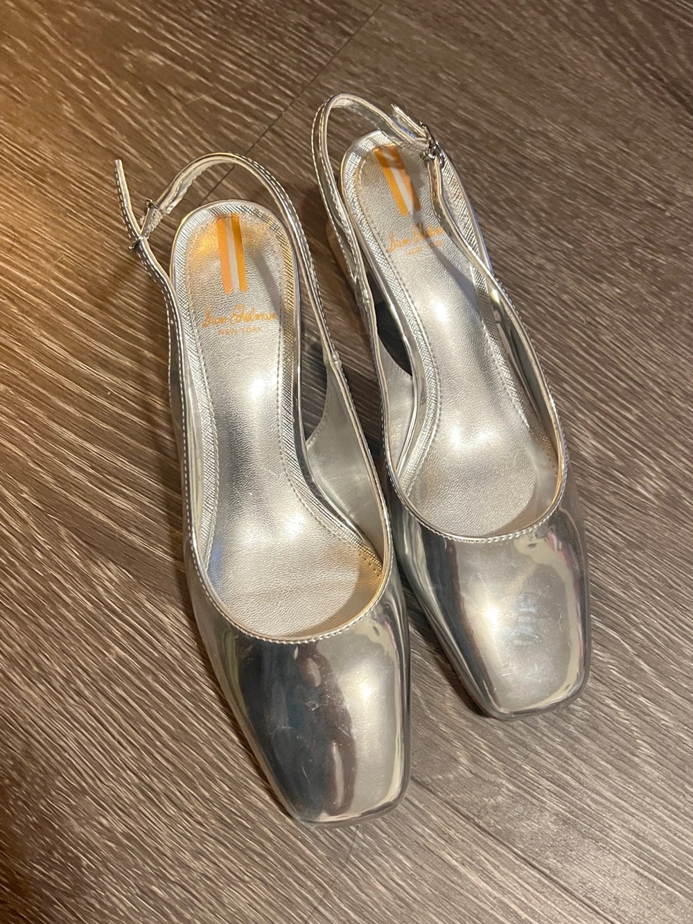 Sam Edelman Silver Terra Slingback Heels